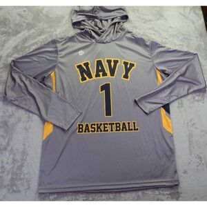 Navy Naval Academy Basketball Hoodie Hooded Shirt‎ Men's Size XL New NWT